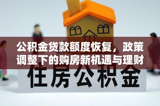 永仁公积金贷款额度恢复，政策调整下的购房新机遇与理财规划